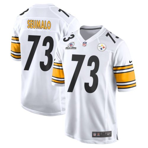 Isaac Seumalo 73 Pittsburgh Steelers 2023 Playoffs Patch Game Men Jersey - White