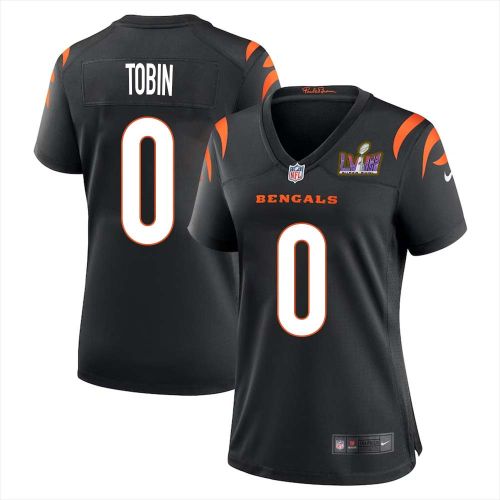 Duke Tobin 0 Cincinnati Bengals Super Bowl LVIII Women Home Limited Jersey - Black