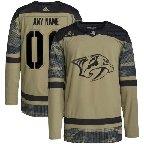 Nashville Predators Military Appreciation Team Custom Practice Jersey - Camo