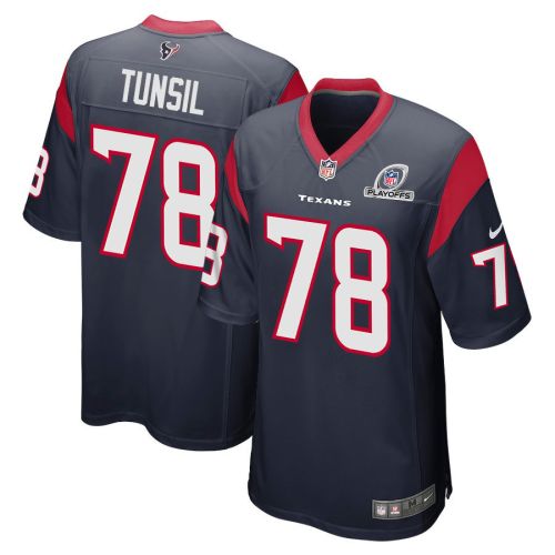 Laremy Tunsil 78 Houston Texans 2023 Playoffs Patch Game Men Jersey - Navy