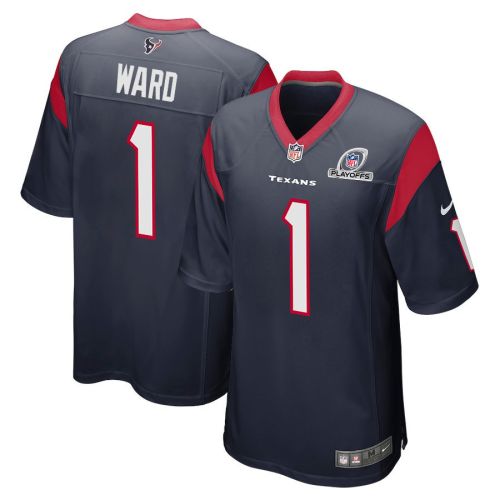 Jimmie Ward 1 Houston Texans 2023 Playoffs Patch Game Men Jersey - Navy