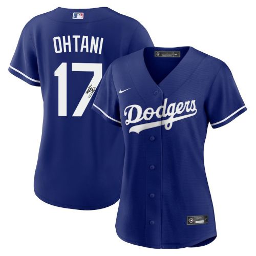 Shohei Ohtani 17 Signed Los Angeles Dodgers Home Jersey - Women Royal Jersey