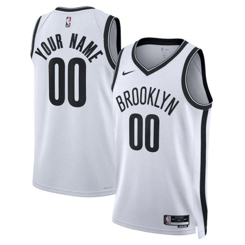 Brooklyn Nets Custom 00 Men 2022/23 Swingman Jersey White - Association Edition