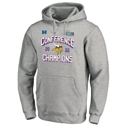 Minnesota Vikings NFC Conference Champions Light Grey Pullover Hoodie