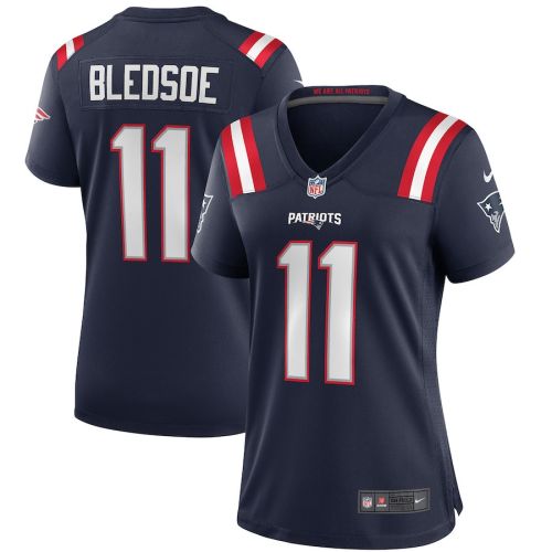 Drew Bledsoe 11 New England Patriots Women Game Retired Jersey - Navy