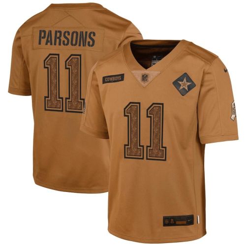 Micah Parsons 11 Dallas Cowboys 2023 Salute To Service Limited YOUTH Jersey - Brown