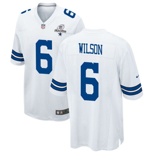 Donovan Wilson 6 Dallas Cowboys 2023 Playoffs Patch Game Men Jersey - White