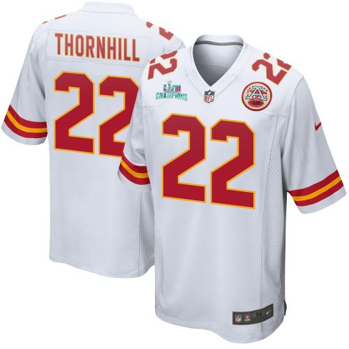 Juan Thornhill 22 Kansas City Chiefs Super Bowl LVII Champions Men Game Jersey - White