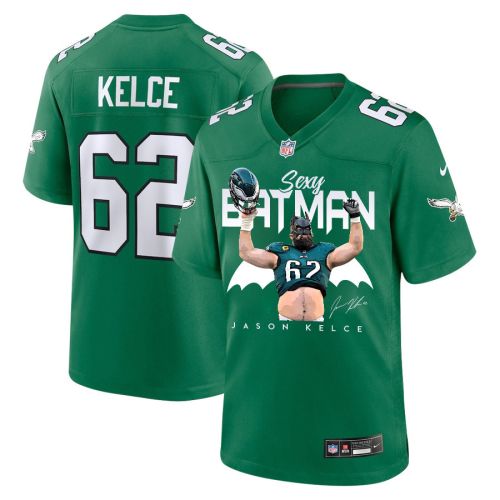 Jason Kelce 62 Philadelphia Eagles Sexy Batman Game Jersey - Men, Green