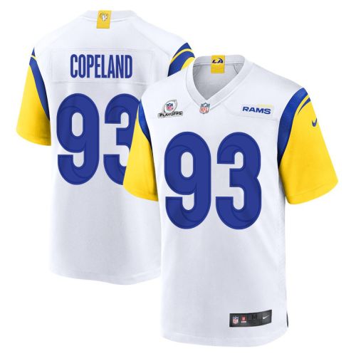 Marquise Copeland 93 Los Angeles Rams 2023 Playoffs Patch Game Men Jersey - White