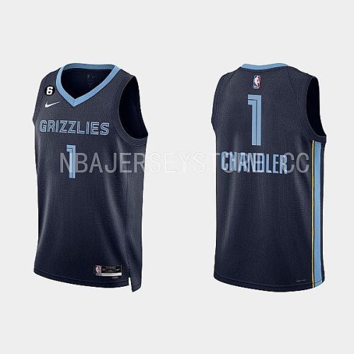 Memphis Grizzlies 1 Kennedy Chandler 2022-23 Icon Edition Navy Men Jersey