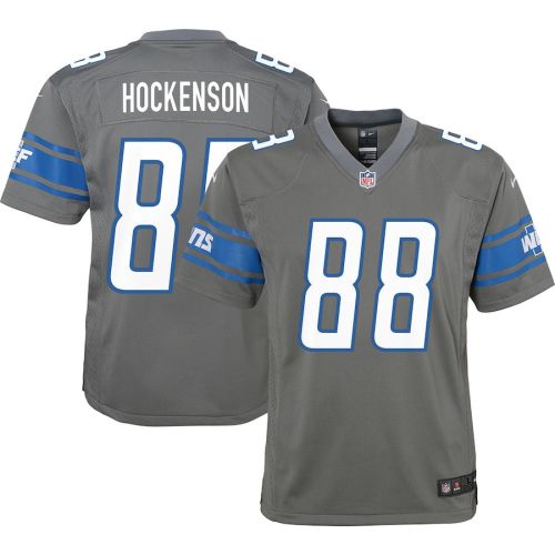 T.J. Hockenson 88 Detroit Lions YOUTH Team Game Jersey - Silver