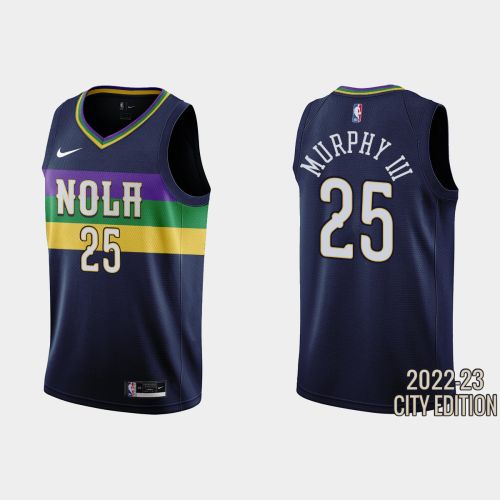 2022-23 New Orleans Pelicans Trey Murphy III 25 City Edition Navy Swingman Men Jersey