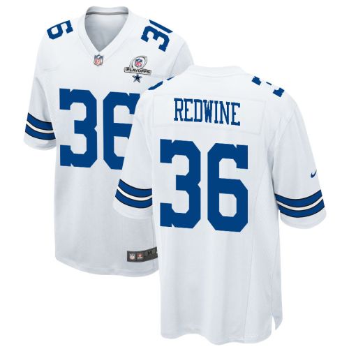 Sheldrick Redwine 36 Dallas Cowboys 2023 Playoffs Patch Game Men Jersey - White