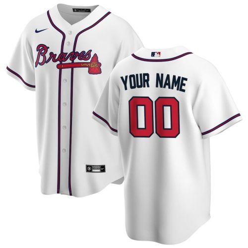 Atlanta Braves Home Custom Men Jersey - White