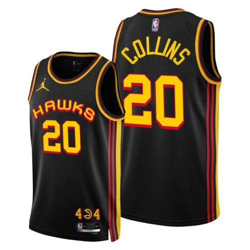 Atlanta Hawks 20 John Collins 2022-23 Statement Edition Jersey Black - Men Jersey