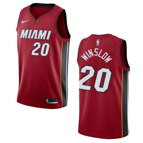 Men's Miami Heat 20 Justise Winslow Statement Swingman Jersey - Red