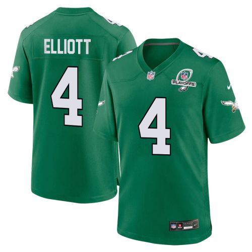 Jake Elliott 4 Philadelphia Eagles 2023 Playoffs Patch Alternate Game Men Jersey - Kelly Green