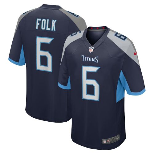 Nick Folk 6 Tennessee Titans Men Team Game Jersey - Navy