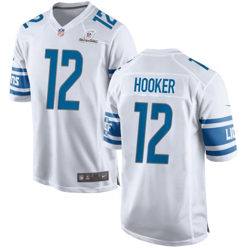 Hendon Hooker 12 Detroit Lions 2024 Divisional Patch Game Men Jersey - White