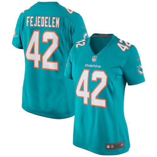 Clayton Fejedelem 42 Miami Dolphins Women Game Jersey - Aqua