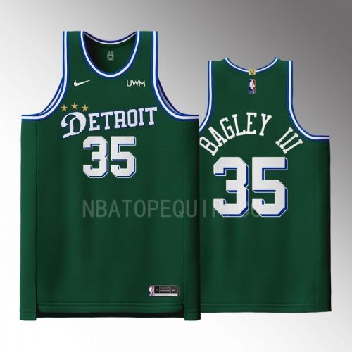 Detroit Pistons 35 Marvin Bagley III Green Men Jersey 2022-23 City Edition