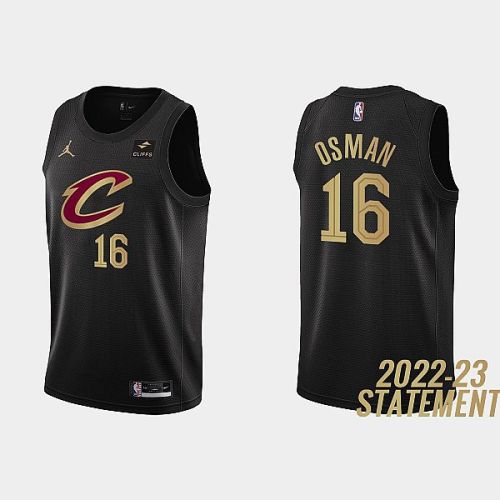 Cleveland Cavaliers 16 Cedi Osman 2022-23 Statement Edition Black Men Jersey