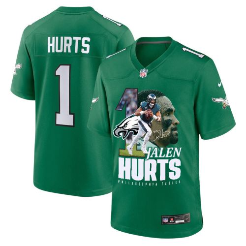 Jalen Hurts 1 Philadelphia Eagles Brilliance Game YOUTH Jersey - Green