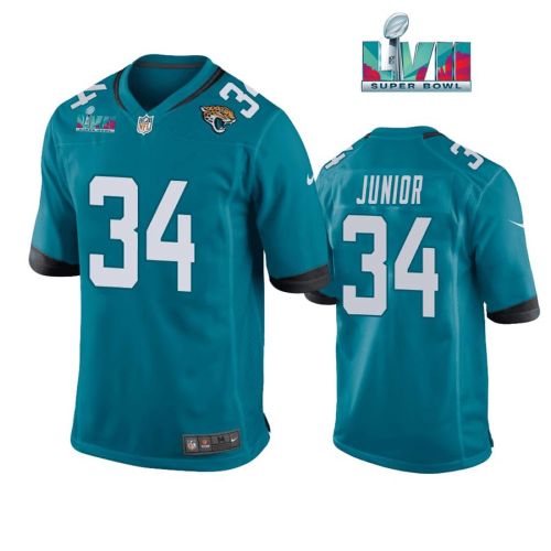 Gregory Junior 34 Jacksonville Jaguars Super Bowl LVII Super Bowl LVII Teal Men Game Jersey