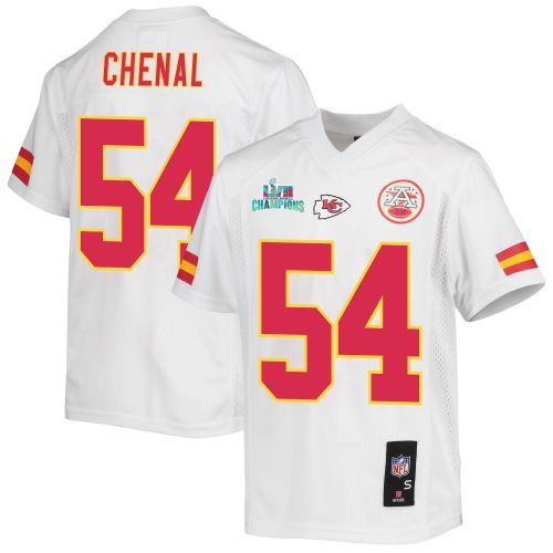 Leo Chenal 54 Kansas City Chiefs Super Bowl LVII Champions Youth Game Jersey - White