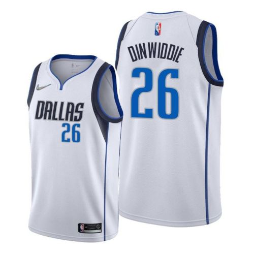 Spencer Dinwiddie 26 Dallas Mavericks 2022 Association Edition Jersey - White - Men Jersey