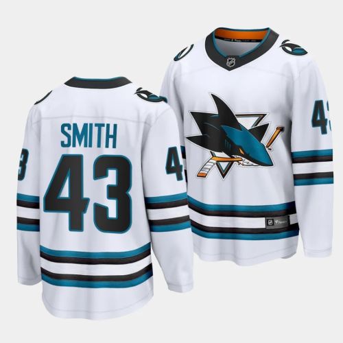 William Smith #43 San Jose Shark 2023 NHL Draft Away Men Jersey - White