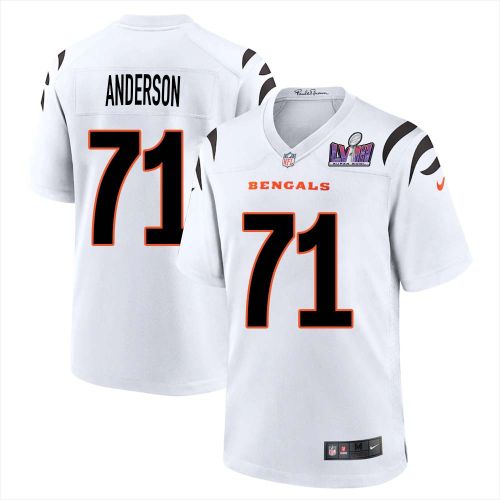 Willie Anderson 71 Cincinnati Bengals Super Bowl LVIII Men Away Limited Jersey - White