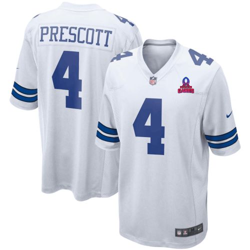 Dak Prescott 4 Dallas Cowboys 2024 Pro Bowl Patch Game Men Jersey - White