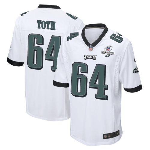 Brett Toth 64 Philadelphia Eagles 2023 Playoffs Patch Game Men Jersey - White