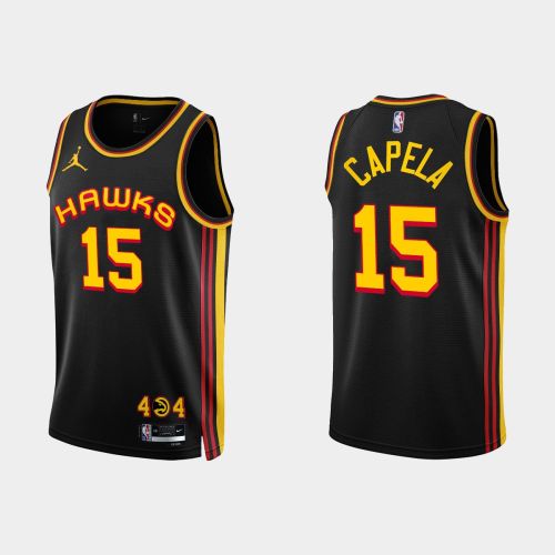 Atlanta Hawks 15 Clint Capela 2022-23 Statement Edition Black Men Jersey