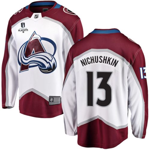 Valeri Nichushkin 13 Colorado Avalanche Stanley Cup 2023 Playoffs Patch Away Breakaway Men Jersey - White