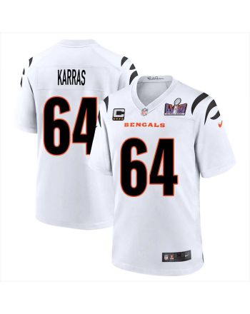 Ted Karras 64 Cincinnati Bengals Super Bowl LVIII Men Away Limited Jersey - White