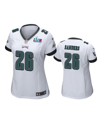 Miles Sanders 26 Philadelphia Eagles Super Bowl LVII White Game Jersey - Women