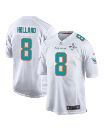 Jevon Holland 8 Miami Dolphins 2023 Playoffs Patch Game Men Jersey - White