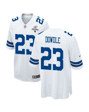 Rico Dowdle 23 Dallas Cowboys 2023 Playoffs Patch Game Men Jersey - White