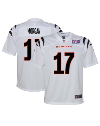 Stanley Morgan 17 Cincinnati Bengals Super Bowl LVIII YOUTH Away Limited Jersey - White