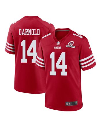 Sam Darnold 14 San Francisco 49ers 2024 Divisional Patch Game Men Jersey - Scarlet