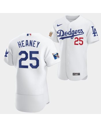 Los Angeles Dodgers Andrew Heaney White Jersey 25 Jackie Robinson 75th Anniversary 2022-23 Uniform