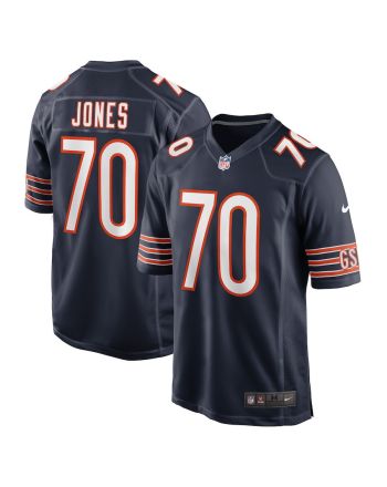 Braxton Jones 70 Chicago Bears Men Game Jersey - Navy