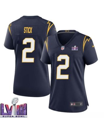 Easton Stick 2 Los Angeles Chargers Super Bowl LVIII Women Alternate Game Jersey - Navy