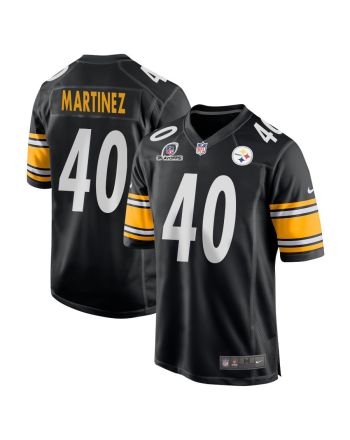 Blake Martinez 40 Pittsburgh Steelers 2023 Playoffs Patch Game Men Jersey - Black