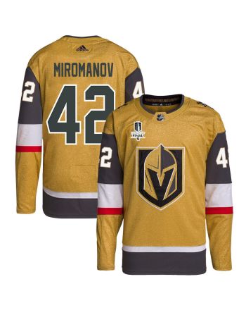 Daniil Miromanov 42 Vegas Golden Knights Stanley Cup 2023 Final Patch Home Breakaway Men Jersey - Gold