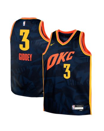 Josh Giddey 3 Oklahoma City Thunder 2023/24 City Edition Swingman YOUTH Jersey - Navy