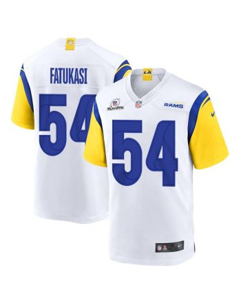 Olakunle Fatukasi 54 Los Angeles Rams 2023 Playoffs Patch Game Men Jersey - White